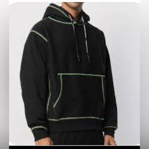 UNITED STANDARD Black Hoodie With Green Contrast Stitching size‎ Medium